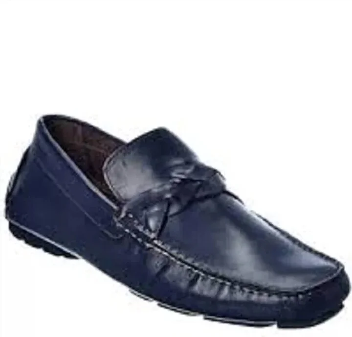 Men's Deacon Leather Driver In Indigo