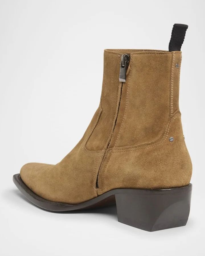 Men's Debbie Suede Side-Zip Ankle Boots - Image 2