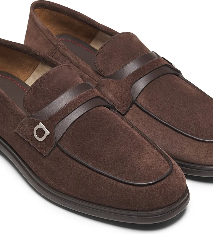 Men's Deconstructed Suede Loafers - Brown - Size 6 - Image 2