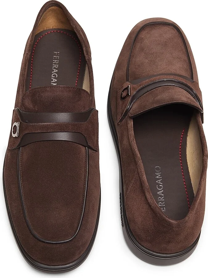 Men's Deconstructed Suede Loafers - Brown - Size 6 - Image 4