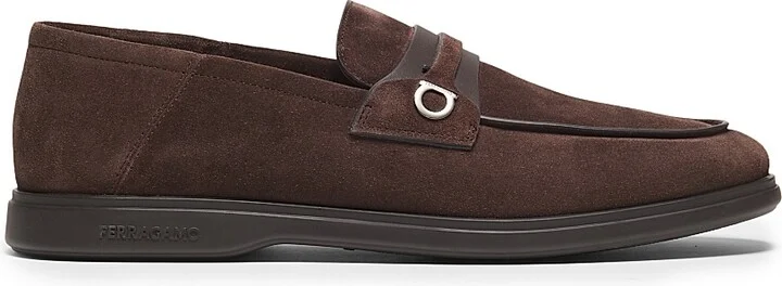 Men's Deconstructed Suede Loafers - Brown - Size 6