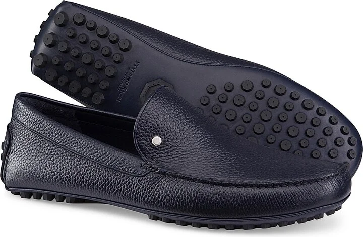 Men's Deer and Calfskin Leather Driving Shoes - Navy - Size 5 - Image 3