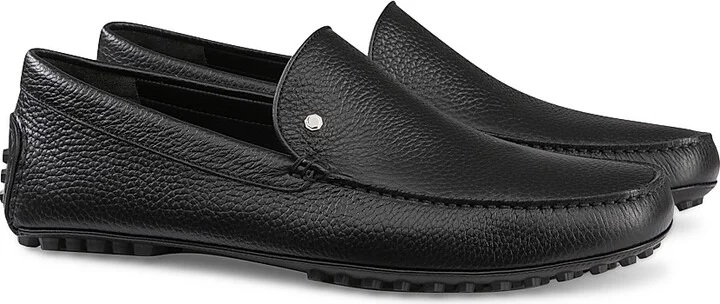 Men's Deer and Calfskin Leather Driving Shoes - Navy - Size 5 - Image 5