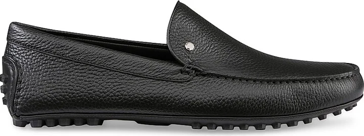 Men's Deer and Calfskin Leather Driving Shoes - Navy - Size 5 - Image 8