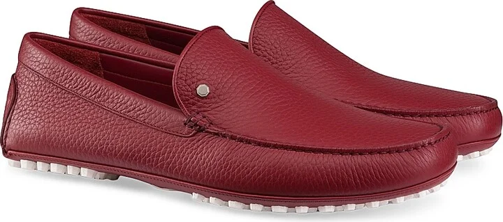 Men's Deer and Calfskin Leather Driving Shoes - Navy - Size 5 - Image 9