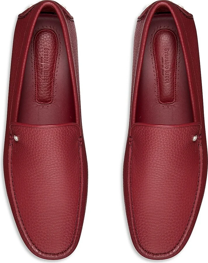 Men's Deer and Calfskin Leather Driving Shoes - Navy - Size 5 - Image 11