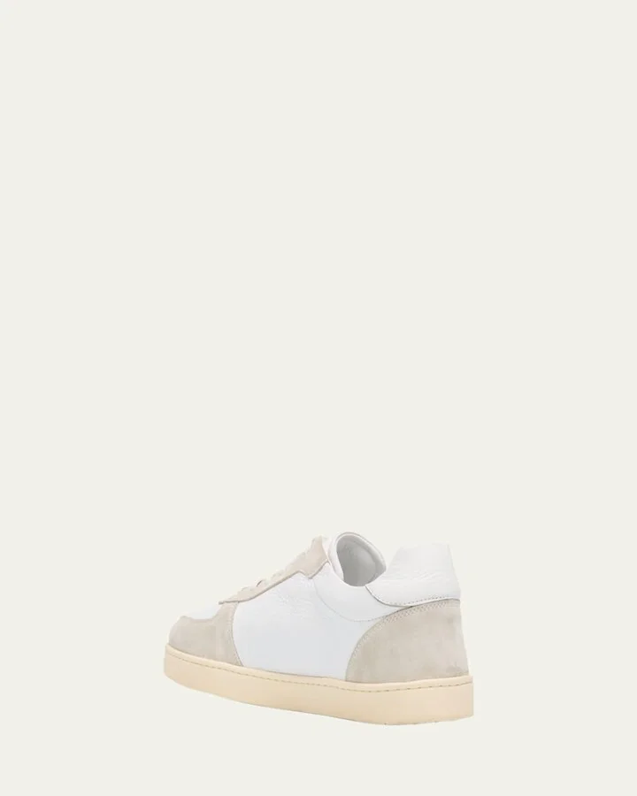 Men's Deerskin and Suede Low-Top Sneakers - Image 4