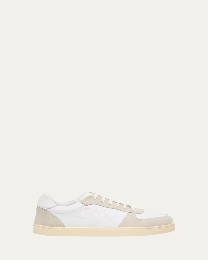 Men's Deerskin and Suede Low-Top Sneakers