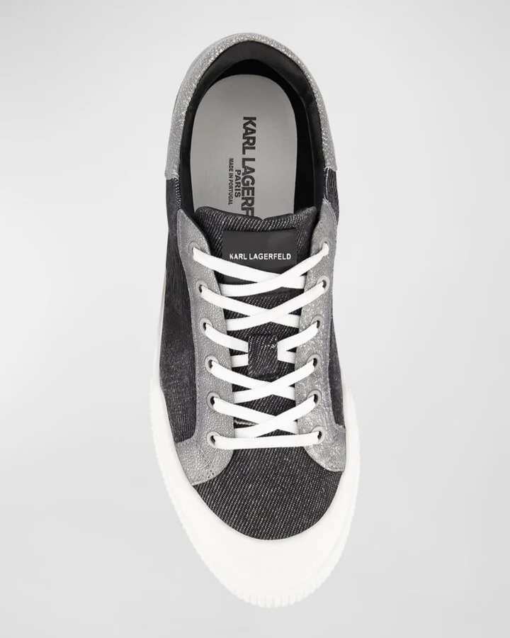 Men's Denim Side Logo Low-Top Sneakers - Image 3