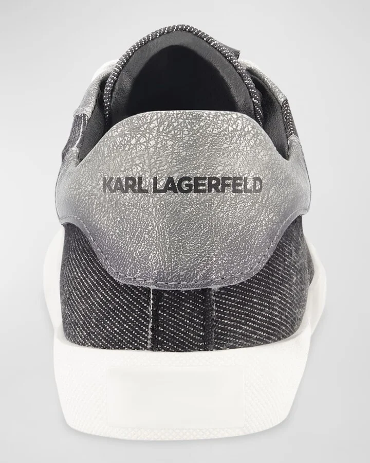 Men's Denim Side Logo Low-Top Sneakers - Image 4