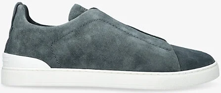 Mens Denim Tripe-Stitch Suede Low-Top Trainers Eur 45 / 11 Uk Men