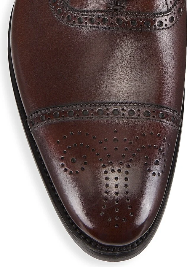 Men's Denver Lace-Up Leather Loaferss - Dark Brown - Size 8 - Image 4