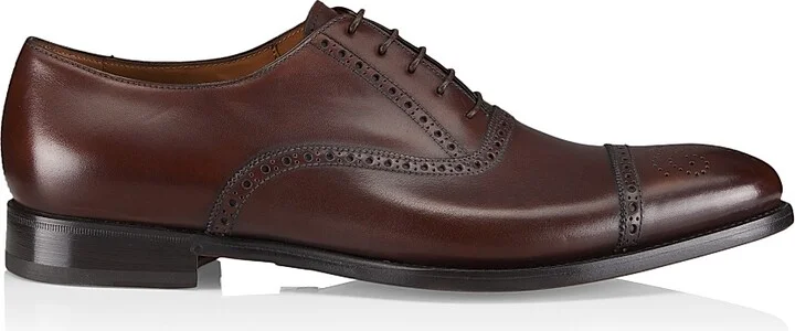 Men's Denver Lace-Up Leather Loaferss - Dark Brown - Size 8