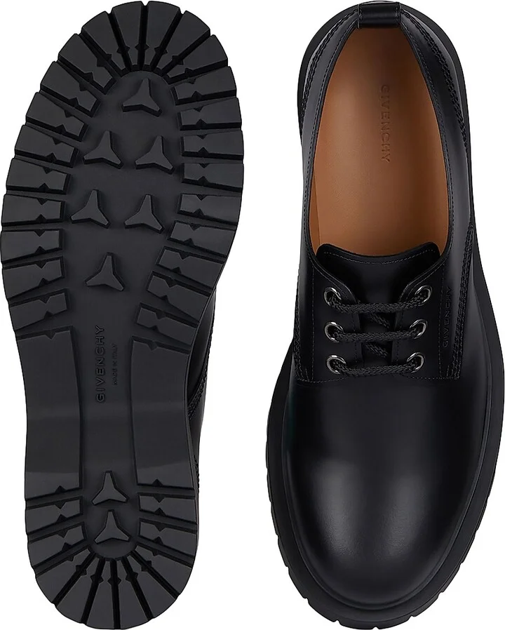 Men's Derbies in Leather - Black - Size 7 - Image 4