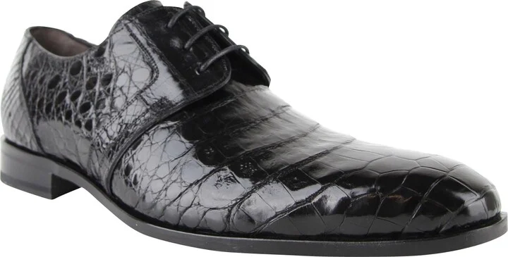 Men's Derby Lace Up Crocodile Dress Shoes
