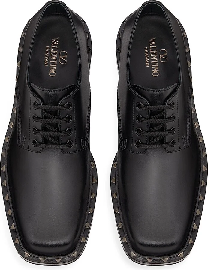 Men's Derby Rockstud Dress Shoes - Black - Size 7 - Image 4