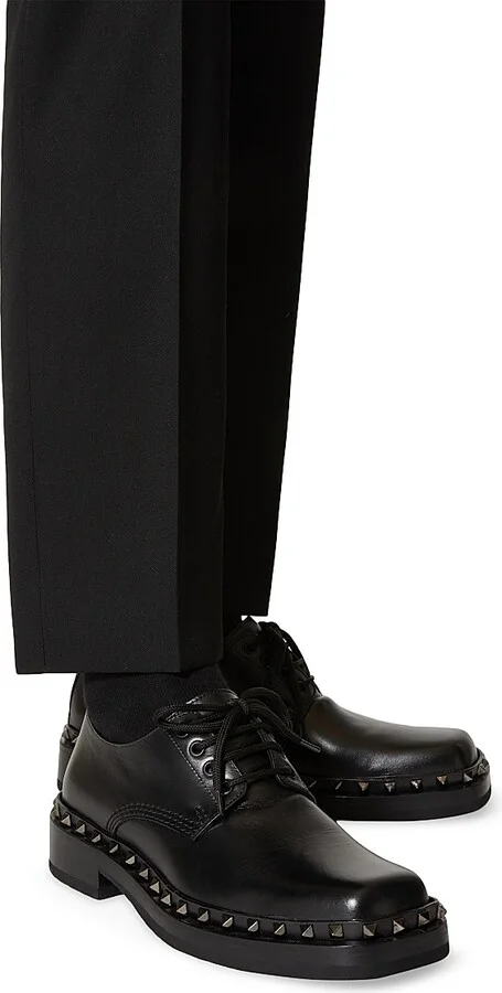 Men's Derby Rockstud Dress Shoes - Black - Size 7 - Image 6