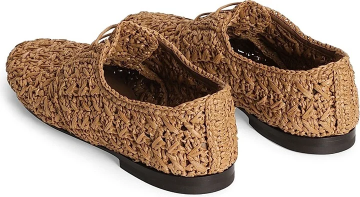 Men's Derby Woven Lace-Up Shoes - Camel - Size 9 - Image 3