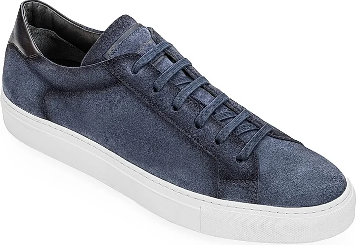 Men's Derrick Suede Low-Top Sneakers - Blue - Size 6 - Image 2