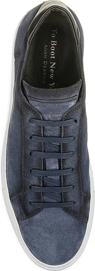 Men's Derrick Suede Low-Top Sneakers - Blue - Size 6 - Image 4