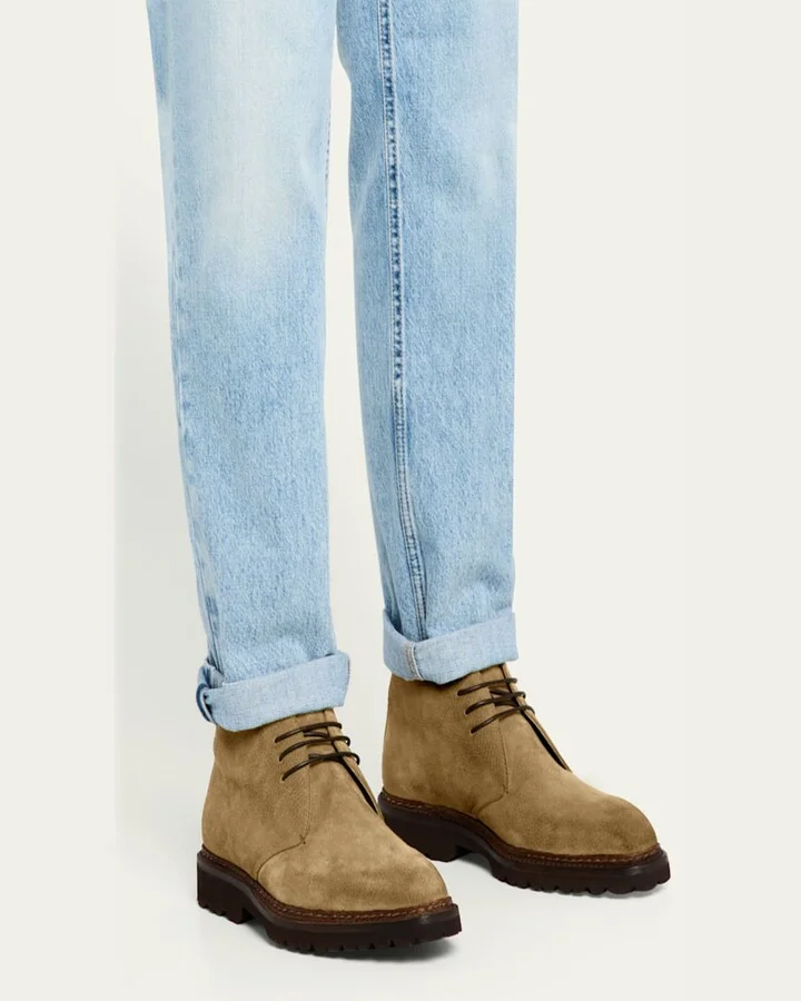 Men's Desert Norwegian Grained Suede Chukka Boots - Image 4