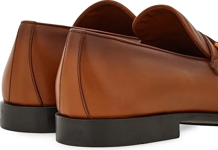 Men's Desio Gancini Leather Loafers - Naturale - Size 9 - Image 5