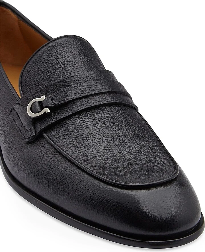 Men's Desio Leather Gancio Penny Loafers - Nero Leather - Size 9 - Image 3