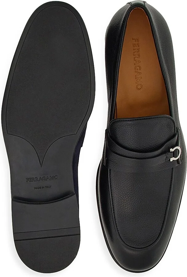Men's Desio Leather Gancio Penny Loafers - Nero Leather - Size 9 - Image 5