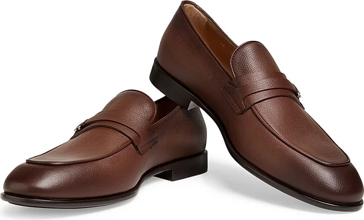 Men's Desio Leather Gancio Penny Loafers - Nero Leather - Size 9 - Image 11