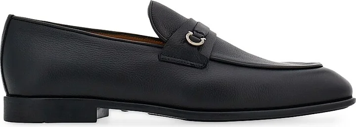 Men's Desio Leather Gancio Penny Loafers - Nero Leather - Size 9