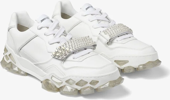 Men's Diamond X Strap Low-Top Sneakers In White