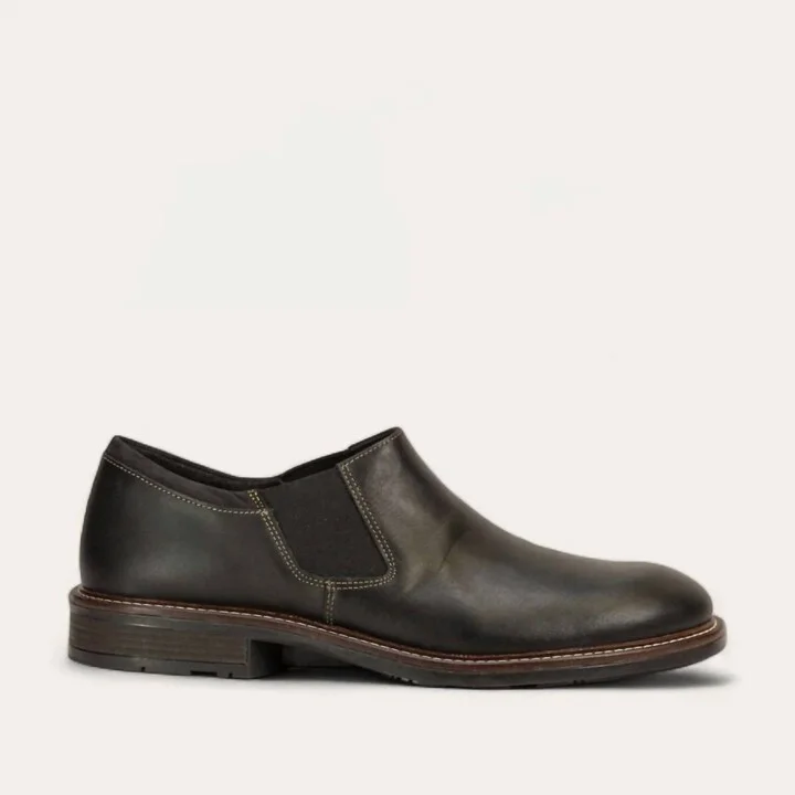Men's Director Slip On Shoes In Black Velvet Nubuck Black Raven