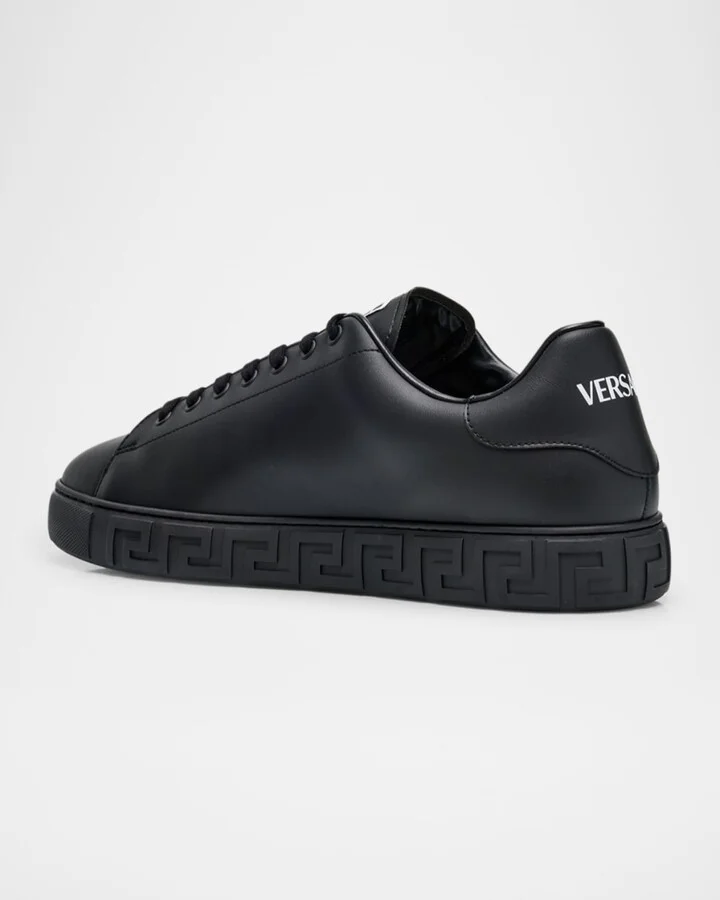 Men's Distressed Logo Greca Sneakers - Image 2