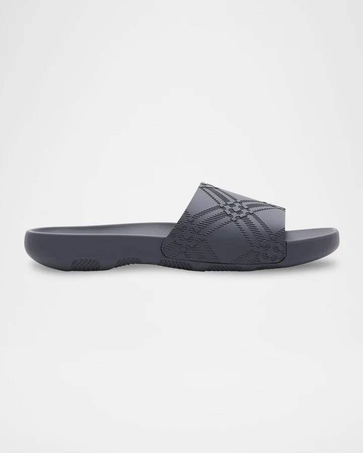 Men's Dive Embossed Check Slide Sandals