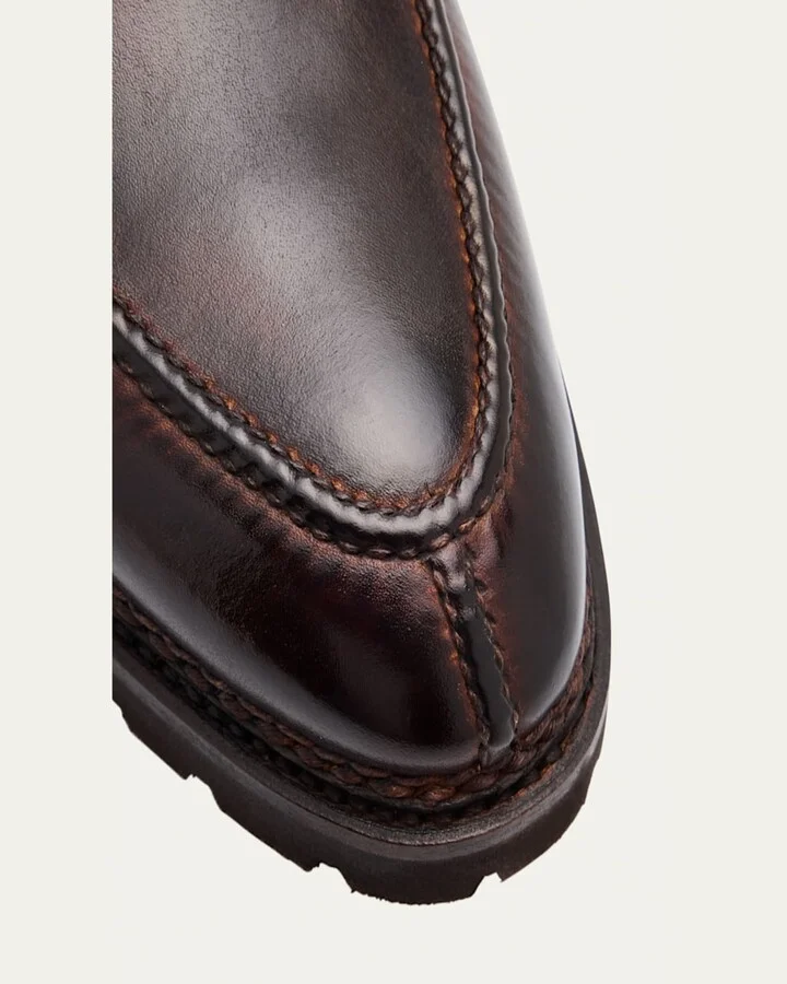 Men's Dome Leather Lug-Sole Loafers - Image 3