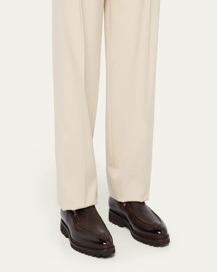 Men's Dome Leather Lug-Sole Loafers - Image 7