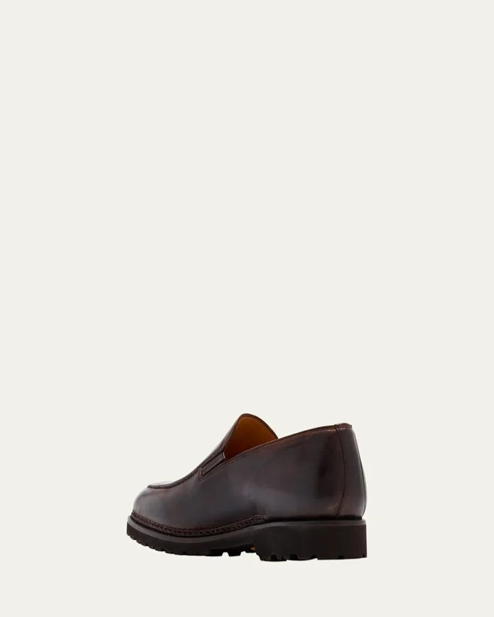 Men's Dome Leather Lug-Sole Loafers - Image 8