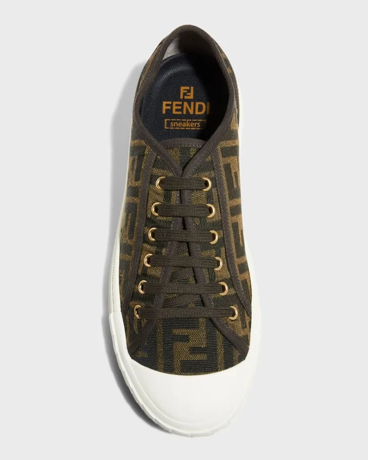 Men's Domino New Summery Canvas Monogram Low Top Sneakers - Image 3