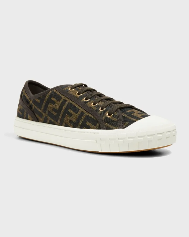 Men's Domino New Summery Canvas Monogram Low Top Sneakers - Image 5