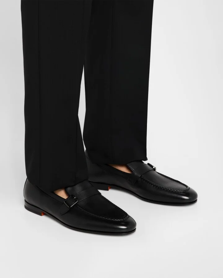 Men's Donor Buckle Leather Loafers - Image 11