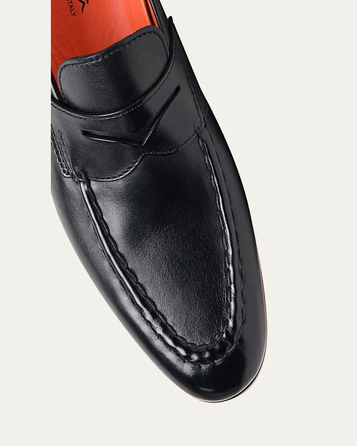 Men's Door Leather Penny Loafers - Image 4