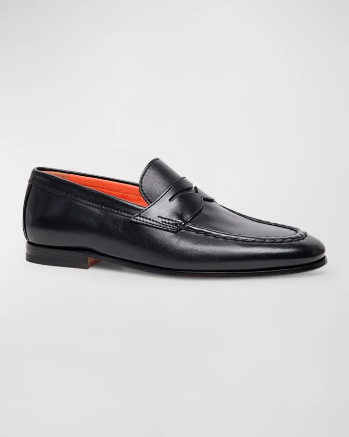 Men's Door Leather Penny Loafers - Image 3