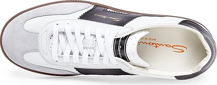 Men's Double-Buckle Leather & Suede Low-Top Sneakers - White - Size 7 - Image 3