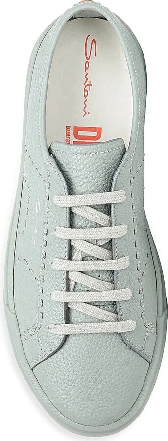 Men's Double Buckle Zoom Leather Low-Top Sneakers - Grey - Size 7 - Image 5
