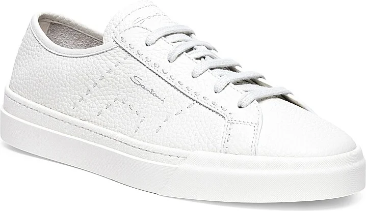 Men's Double Buckle Zoom Leather Low-Top Sneakers - Grey - Size 7 - Image 7