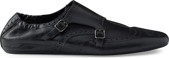 Men's Double Monk Strap Shoes - Black - Size 7