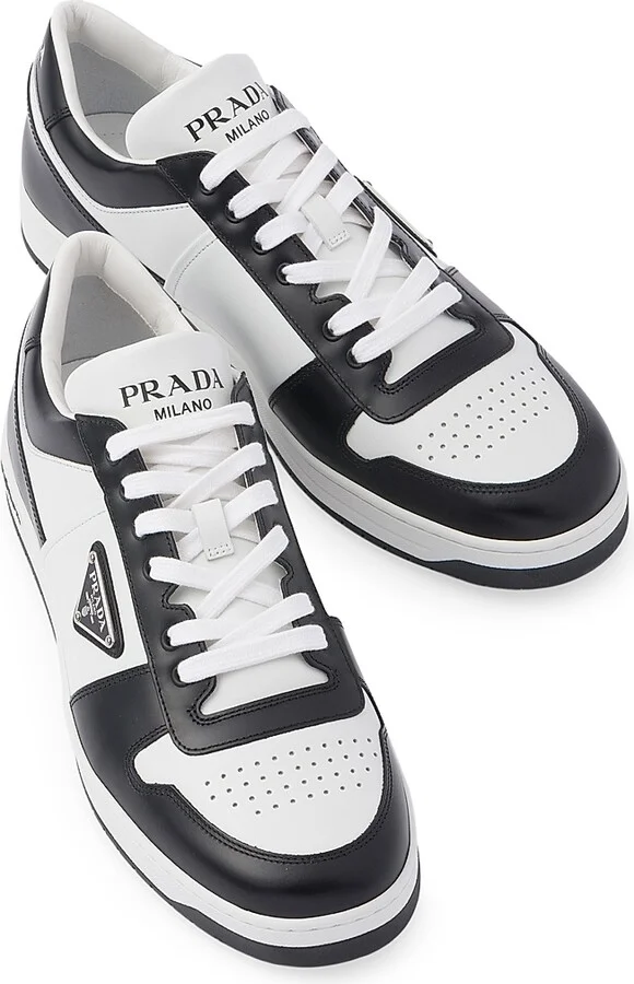 Men's Downtown Leather Sneakers - White Black - Size 6 - Image 3