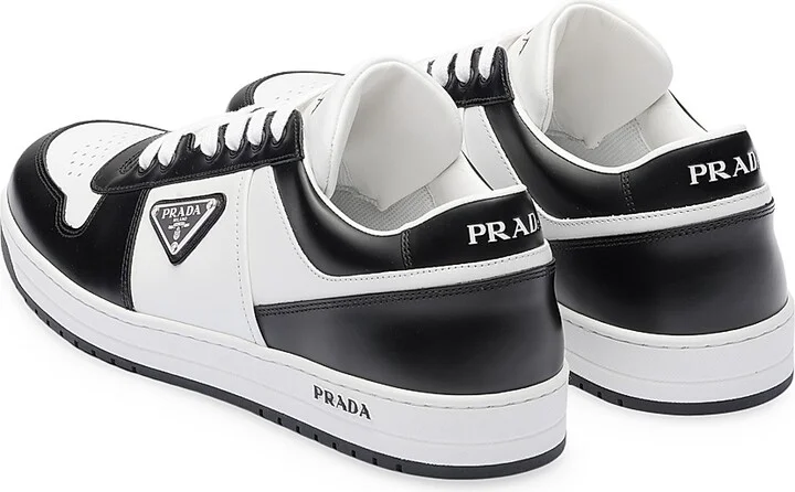 Men's Downtown Leather Sneakers - White Black - Size 6 - Image 4