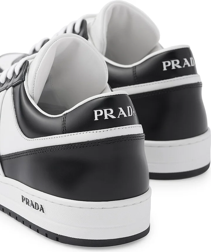 Men's Downtown Leather Sneakers - White Black - Size 6 - Image 6