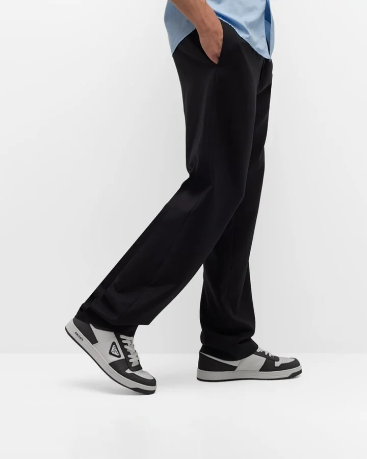 Men's Downtown Logo Leather Low-Top Sneakers - Image 3